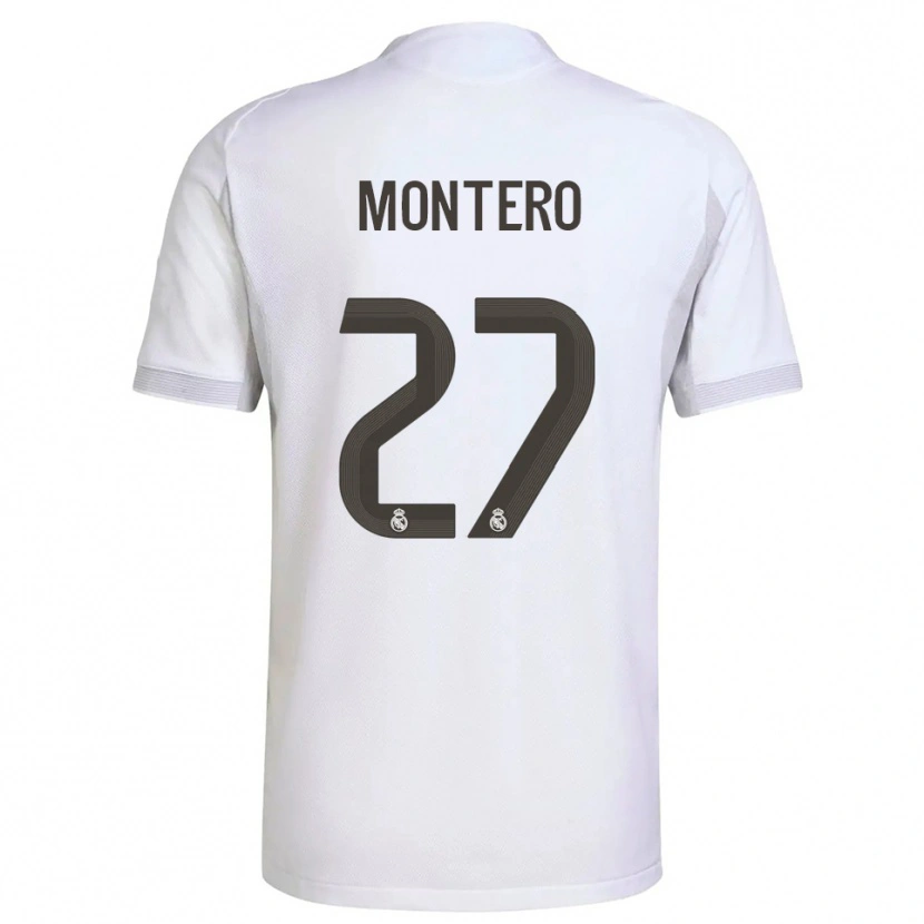Danxen Kinder Pablo Montero #27 Weiß Gelb Heimtrikot Trikot 2025/26 T-Shirt