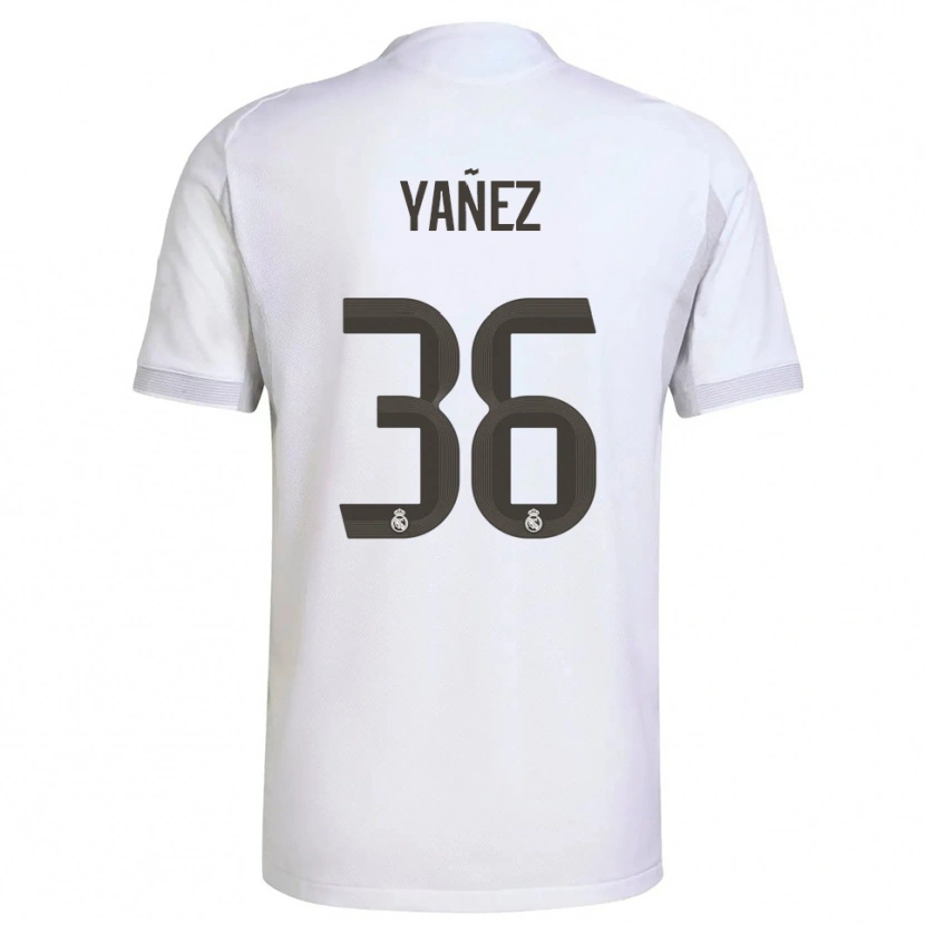 Danxen Kinder Daniel Yáñez #36 Weiß Gelb Heimtrikot Trikot 2025/26 T-Shirt