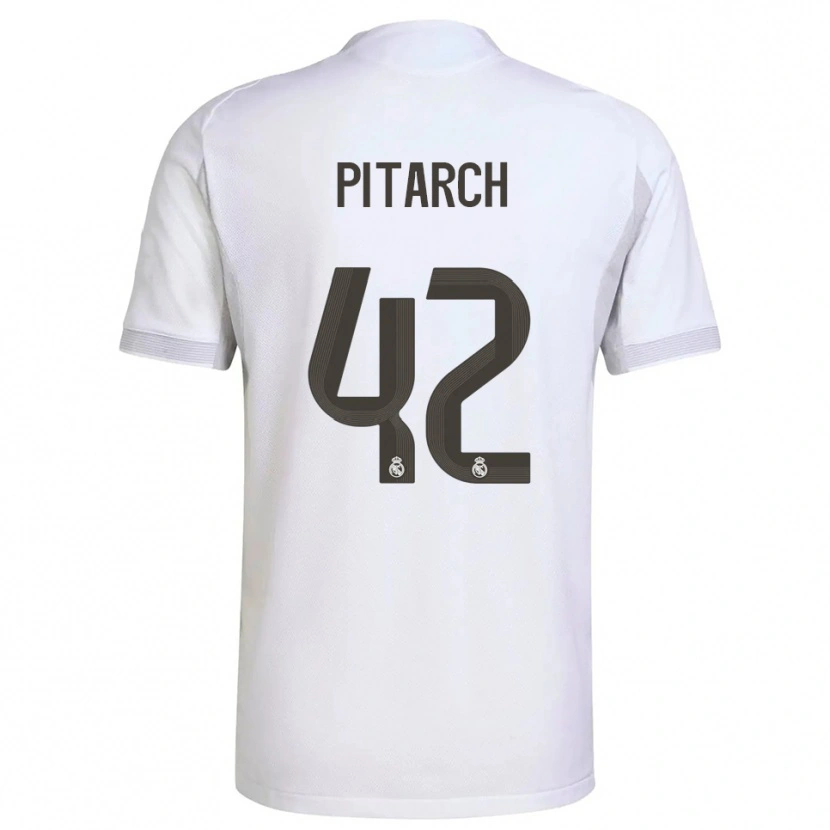 Danxen Kinder Thiago Pitarch #42 Weiß Gelb Heimtrikot Trikot 2025/26 T-Shirt