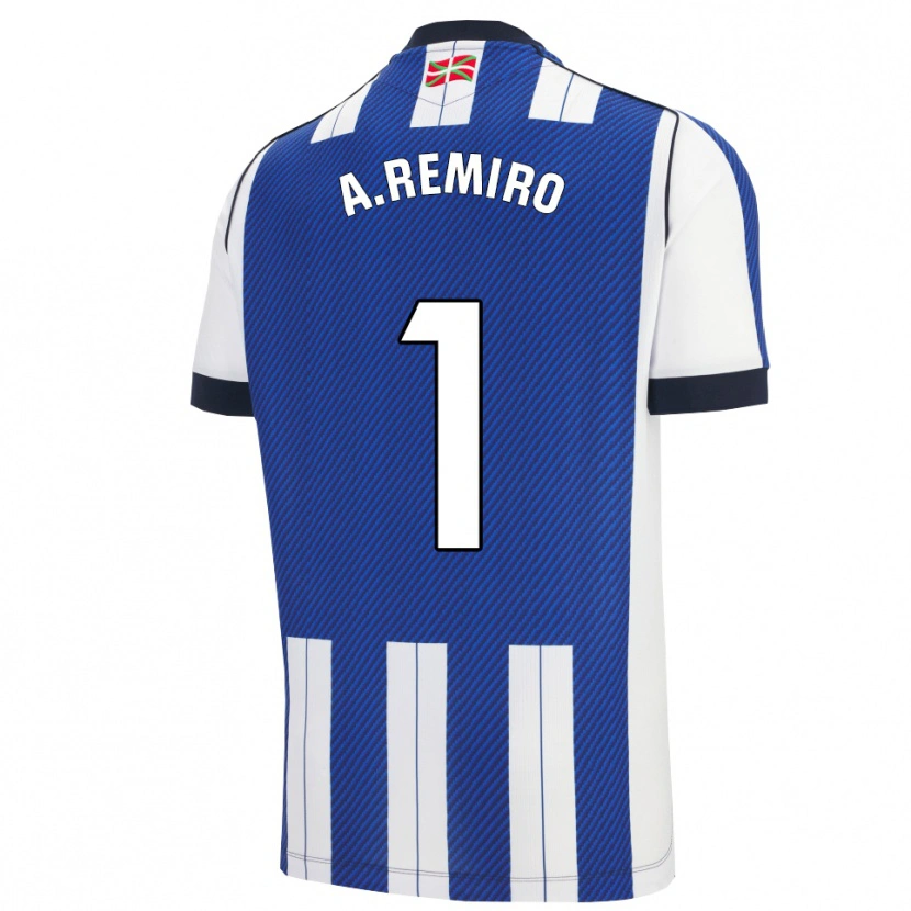 Danxen Kinder Álex Remiro #1 Blau Weiß Heimtrikot Trikot 2025/26 T-Shirt