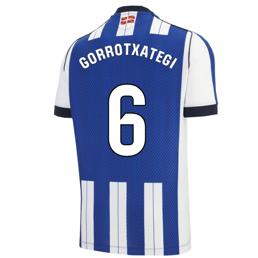 Danxen Kinder Jon Gorrotxategi #6 Blau Weiß Heimtrikot Trikot 2025/26 T-Shirt