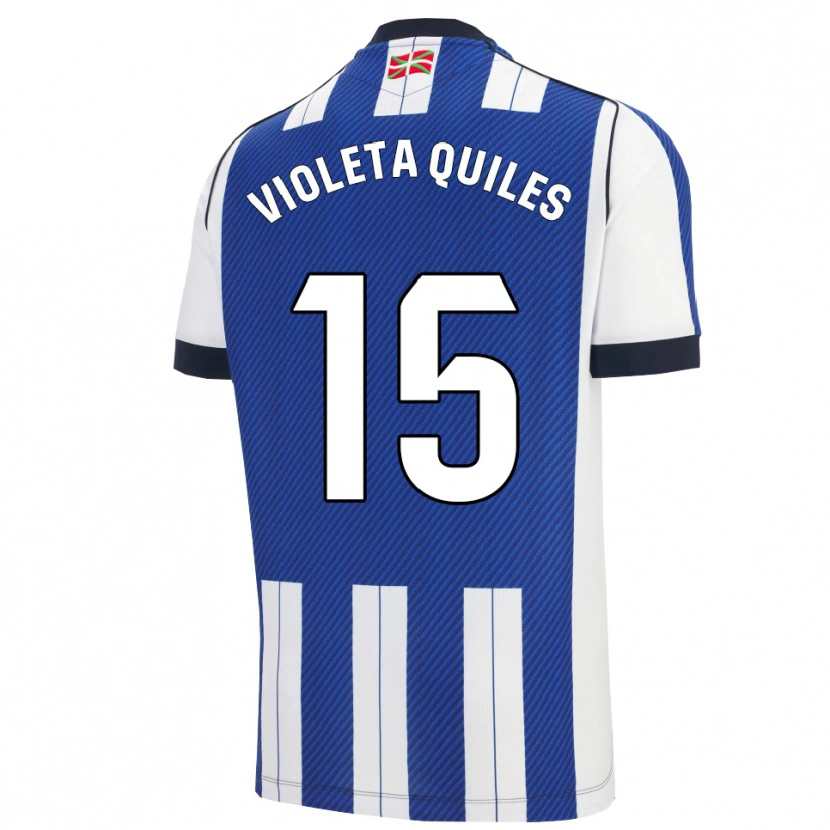 Danxen Kinder Violeta Quiles #15 Blau Weiß Heimtrikot Trikot 2025/26 T-Shirt