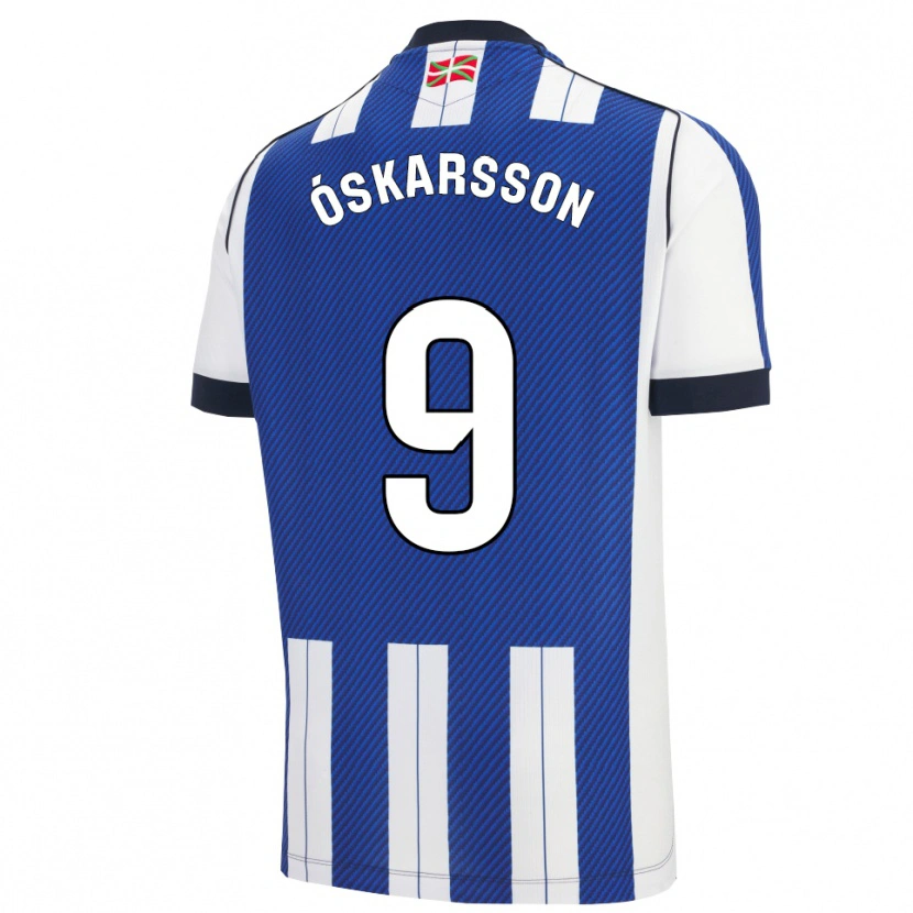 Danxen Kinder Orri Óskarsson #9 Blau Weiß Heimtrikot Trikot 2025/26 T-Shirt