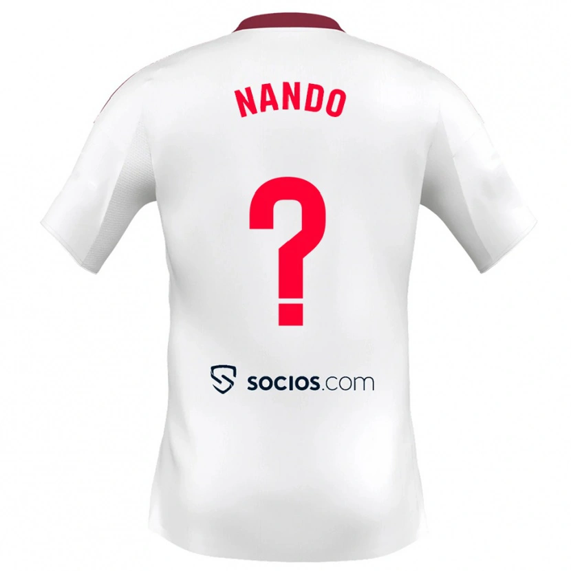 Danxen Kinder Nando Sánchez #0 Weiß Rot Heimtrikot Trikot 2025/26 T-Shirt
