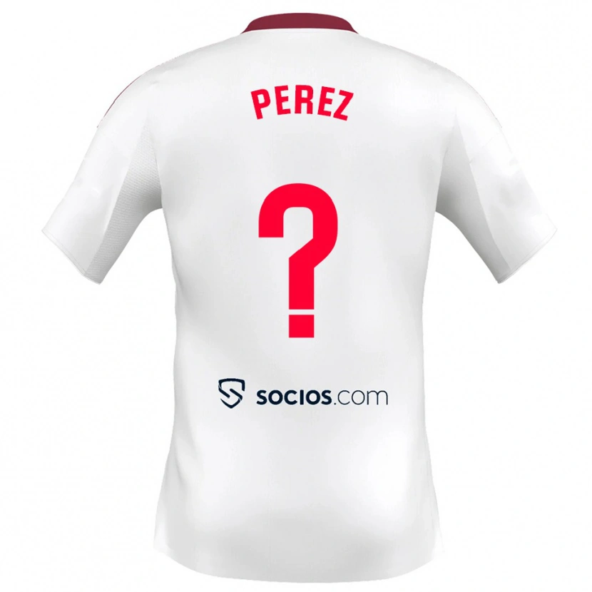 Danxen Kinder Adrián Pérez #0 Weiß Rot Heimtrikot Trikot 2025/26 T-Shirt
