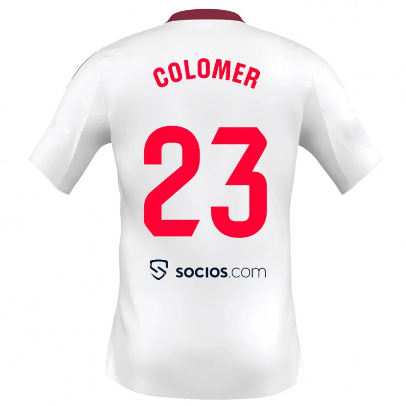 Danxen Kinder Carlos Colomer #23 Weiß Rot Heimtrikot Trikot 2025/26 T-Shirt