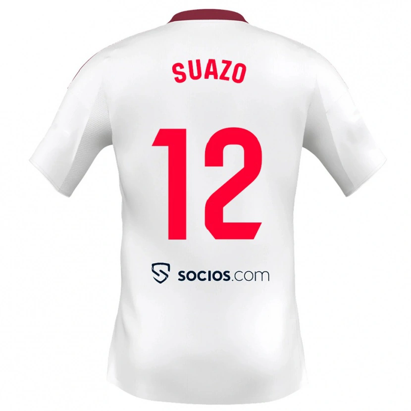 Danxen Kinder Gabriel Suazo #12 Weiß Rot Heimtrikot Trikot 2025/26 T-Shirt