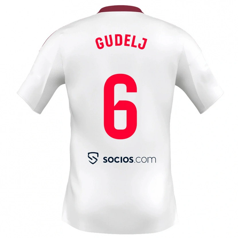 Danxen Kinder Nemanja Gudelj #6 Weiß Rot Heimtrikot Trikot 2025/26 T-Shirt
