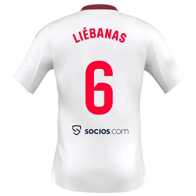 Danxen Kinder José Manuel Liébanas #6 Weiß Rot Heimtrikot Trikot 2025/26 T-Shirt