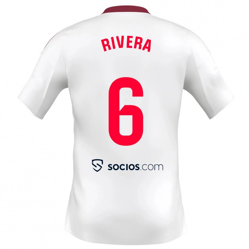 Danxen Kinder Pablo Rivera #6 Weiß Rot Heimtrikot Trikot 2025/26 T-Shirt