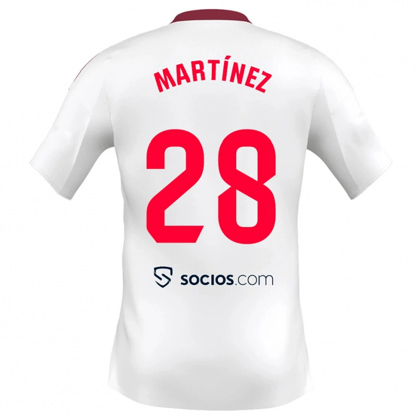 Danxen Kinder Hugo Martínez #28 Weiß Rot Heimtrikot Trikot 2025/26 T-Shirt
