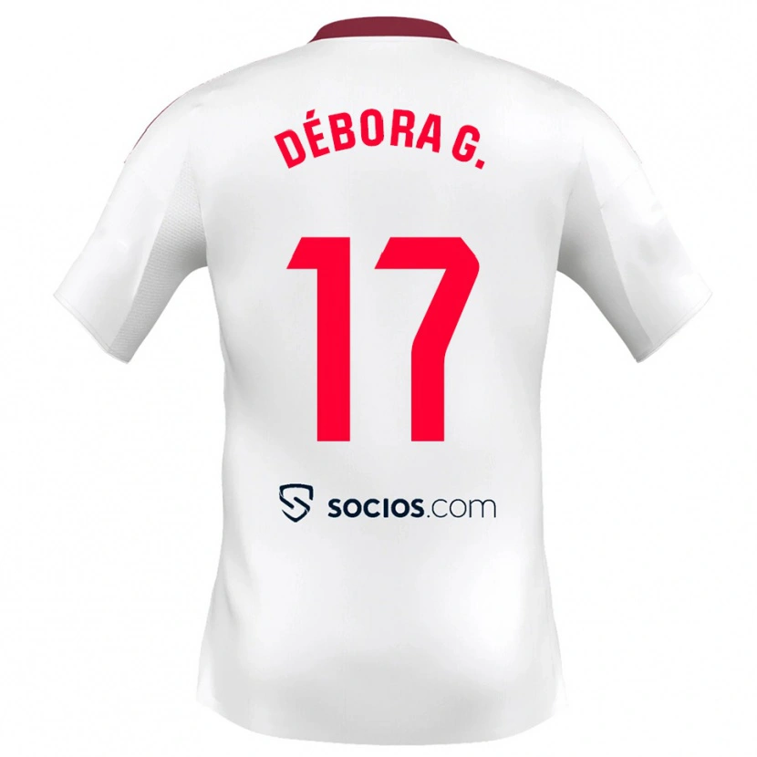 Danxen Kinder Débora García Mateo #17 Weiß Rot Heimtrikot Trikot 2025/26 T-Shirt