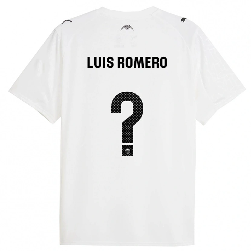 Danxen Kinder Luis Romero #0 Weiß Schwarz Heimtrikot Trikot 2025/26 T-Shirt