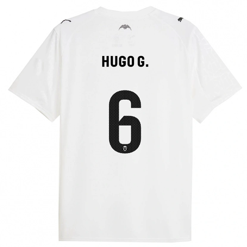 Danxen Kinder Hugo Guillamón #6 Weiß Schwarz Heimtrikot Trikot 2025/26 T-Shirt