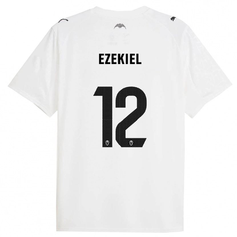 Danxen Kinder Ezekiel Montunrayo #12 Weiß Schwarz Heimtrikot Trikot 2025/26 T-Shirt
