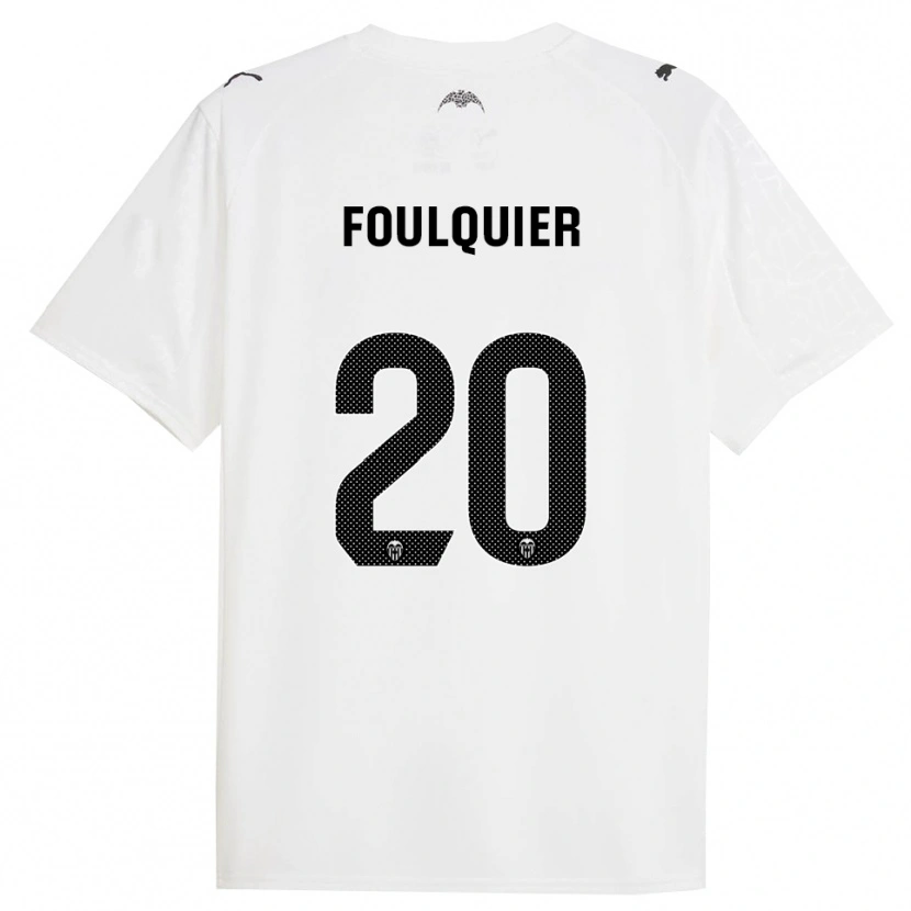 Danxen Kinder Dimitri Foulquier #20 Weiß Schwarz Heimtrikot Trikot 2025/26 T-Shirt