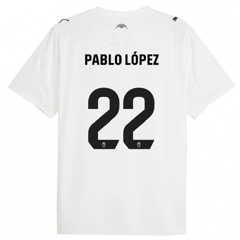 Danxen Kinder Pablo López #22 Weiß Schwarz Heimtrikot Trikot 2025/26 T-Shirt