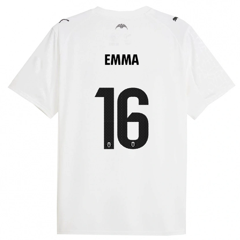 Danxen Kinder Emma Martín Queralt #16 Weiß Schwarz Heimtrikot Trikot 2025/26 T-Shirt