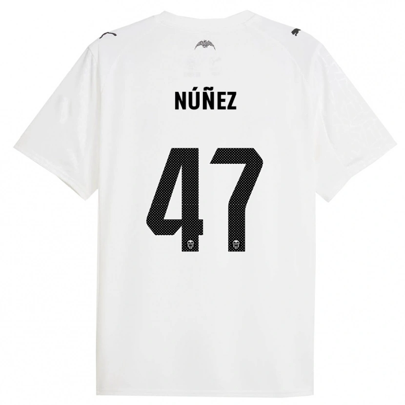 Danxen Kinder Lucas Núñez #47 Weiß Schwarz Heimtrikot Trikot 2025/26 T-Shirt
