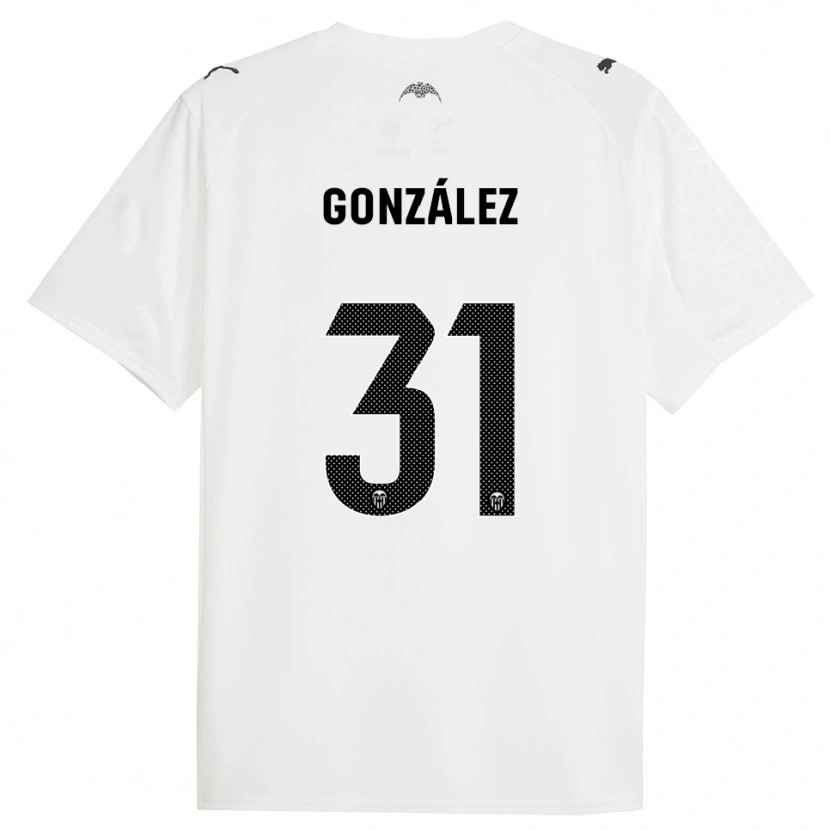 Danxen Kinder Mario González #31 Weiß Schwarz Heimtrikot Trikot 2025/26 T-Shirt
