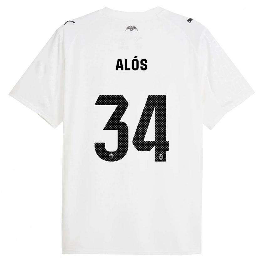 Danxen Kinder Carlos Alós #34 Weiß Schwarz Heimtrikot Trikot 2025/26 T-Shirt