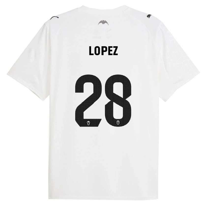 Danxen Kinder Saray Lopez #28 Weiß Schwarz Heimtrikot Trikot 2025/26 T-Shirt