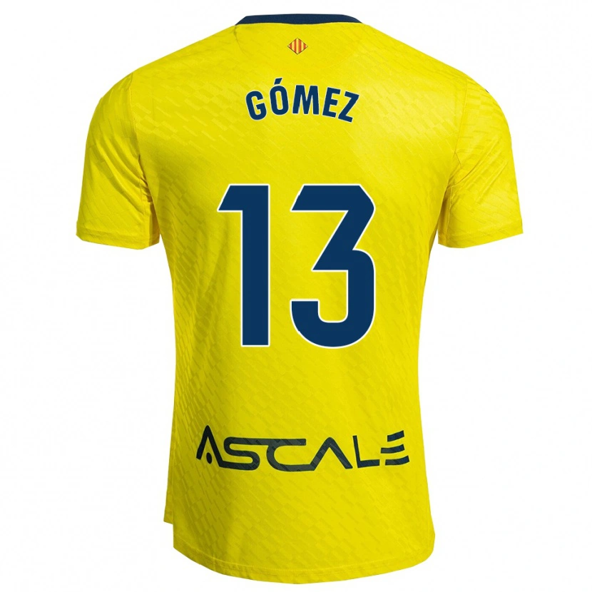 Danxen Kinder Rubén Gómez #13 Gelb Marine Heimtrikot Trikot 2025/26 T-Shirt