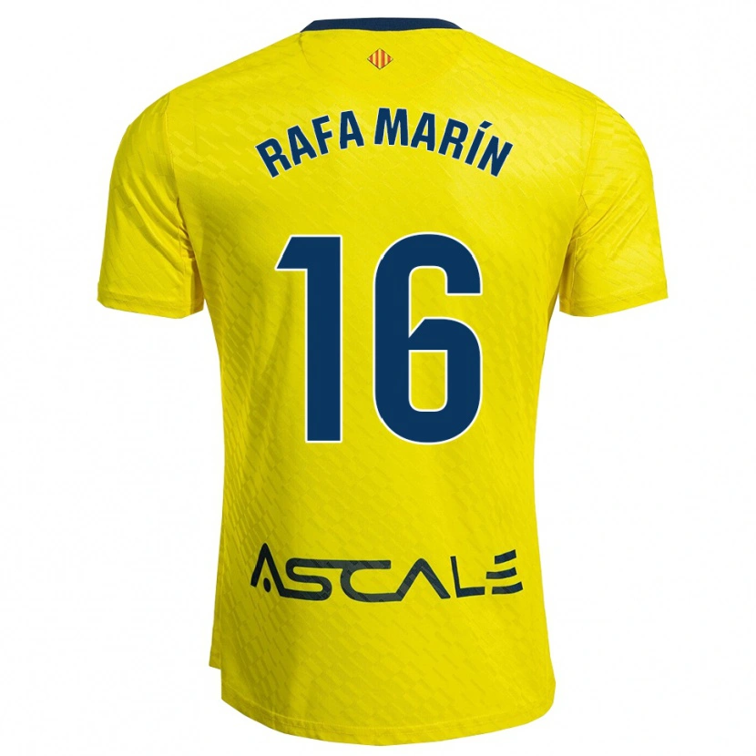 Danxen Kinder Rafa Marín #16 Gelb Marine Heimtrikot Trikot 2025/26 T-Shirt