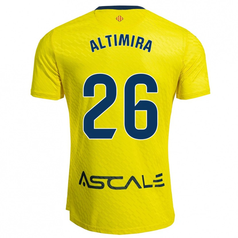 Danxen Kinder Adrià Altimira #26 Gelb Marine Heimtrikot Trikot 2025/26 T-Shirt