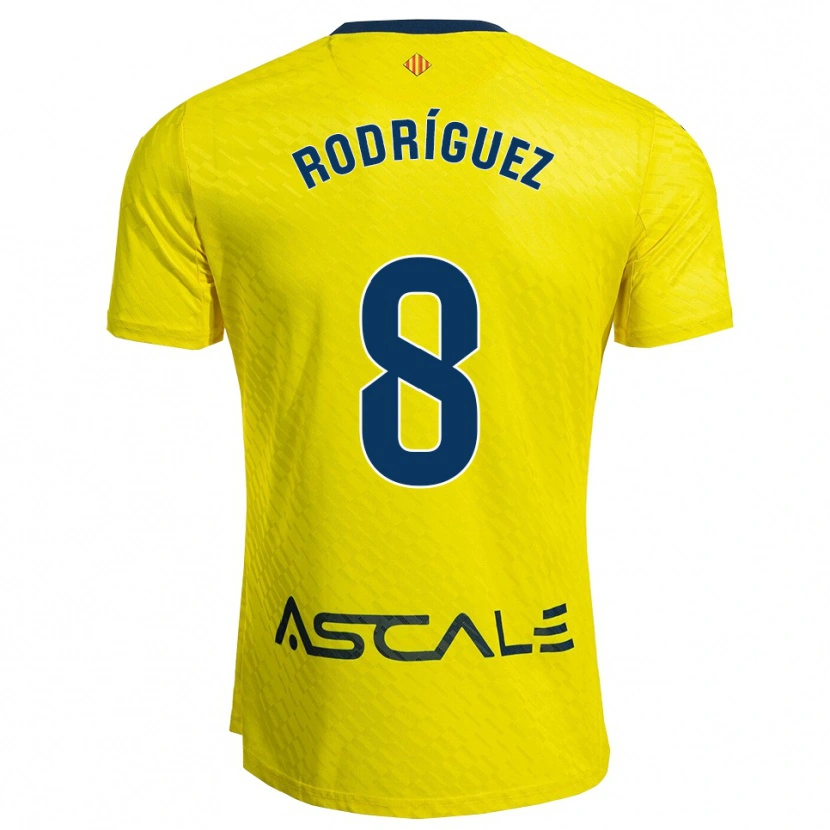 Danxen Kinder Unai Rodríguez #8 Gelb Marine Heimtrikot Trikot 2025/26 T-Shirt