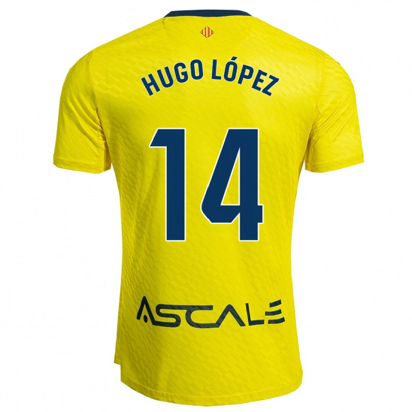 Danxen Kinder Hugo López #14 Gelb Marine Heimtrikot Trikot 2025/26 T-Shirt