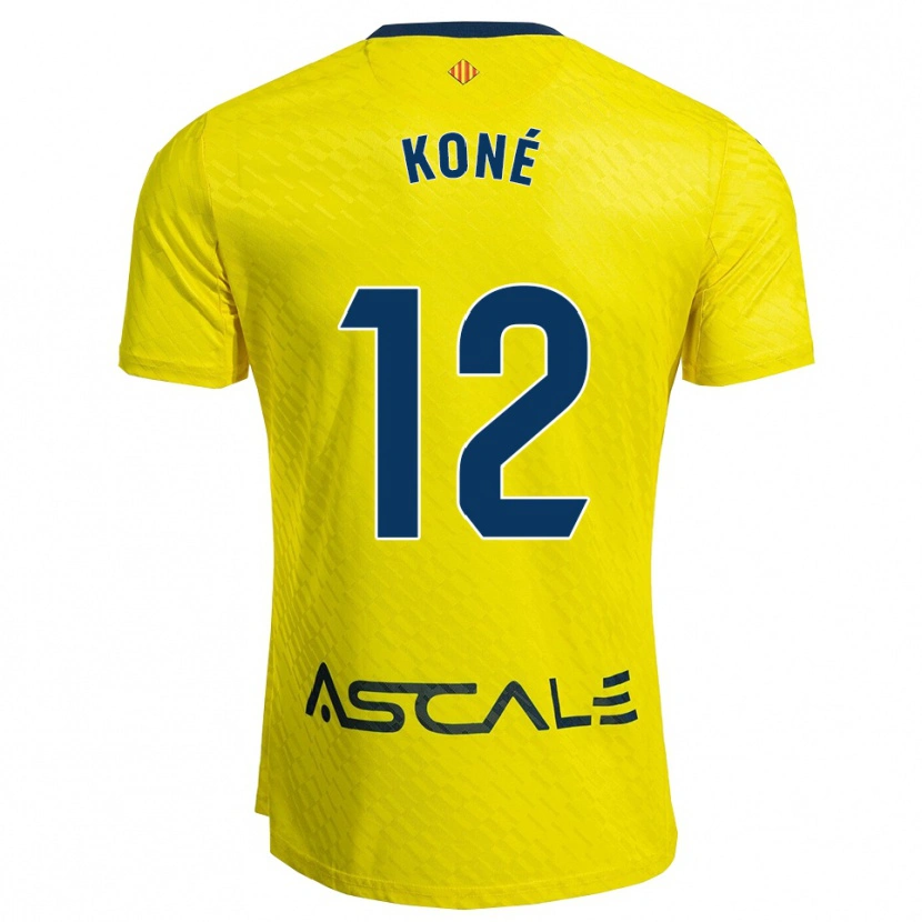 Danxen Kinder Ayouba Koné #12 Gelb Marine Heimtrikot Trikot 2025/26 T-Shirt