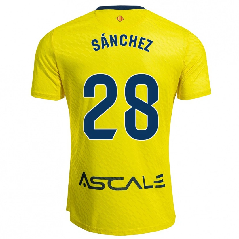Danxen Kinder Joel Sánchez #28 Gelb Marine Heimtrikot Trikot 2025/26 T-Shirt