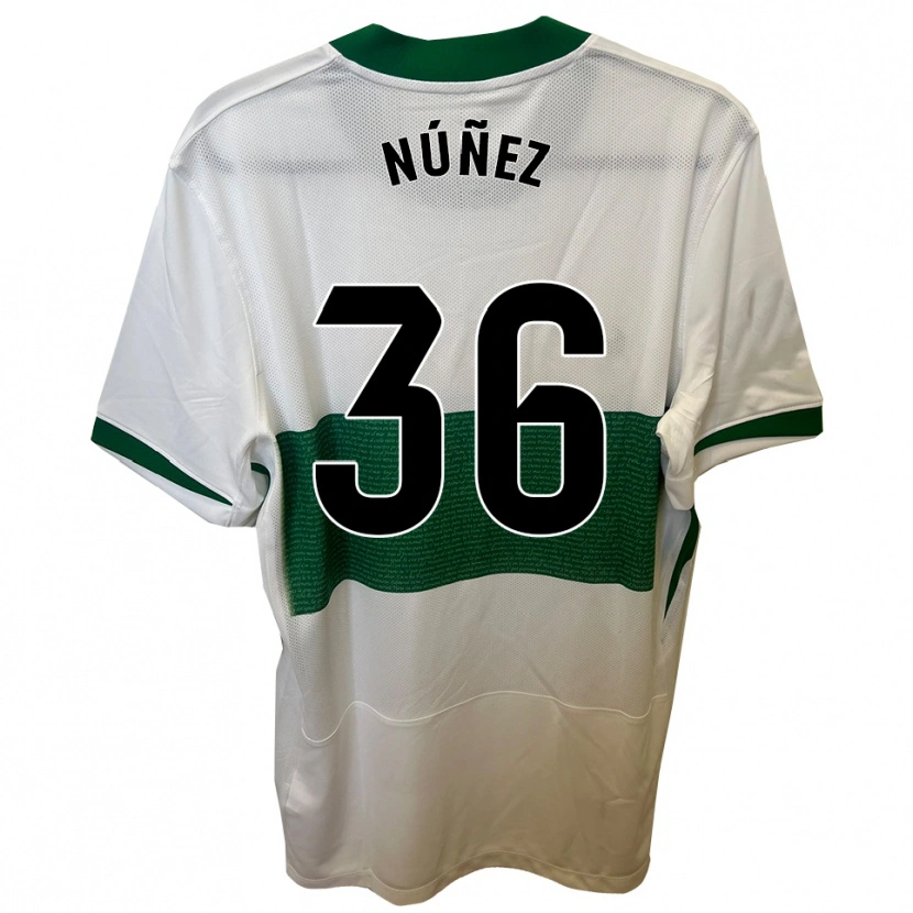 Danxen Kinder Rafa Núñez #36 Weiß Grün Heimtrikot Trikot 2025/26 T-Shirt