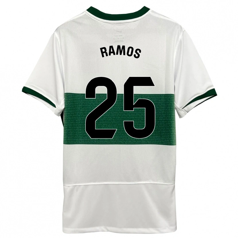 Danxen Kinder Alejandro Ramos #25 Weiß Grün Heimtrikot Trikot 2025/26 T-Shirt