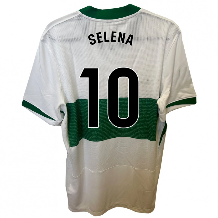 Danxen Kinder Selena Del Carmen Salas Alonso #10 Weiß Grün Heimtrikot Trikot 2025/26 T-Shirt