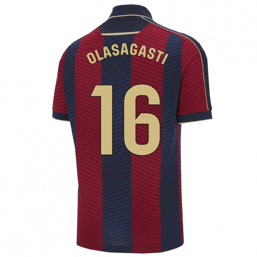Danxen Kinder Jon Ander Olasagasti #16 Rot Marine Heimtrikot Trikot 2025/26 T-Shirt