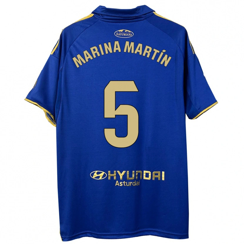 Danxen Kinder Marina Martín #5 Blau Gold Heimtrikot Trikot 2025/26 T-Shirt