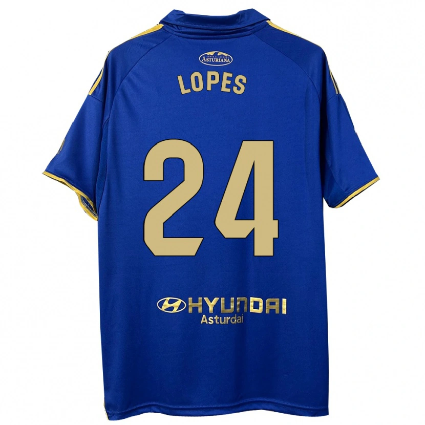 Danxen Kinder Marcos Lopes #24 Blau Gold Heimtrikot Trikot 2025/26 T-Shirt