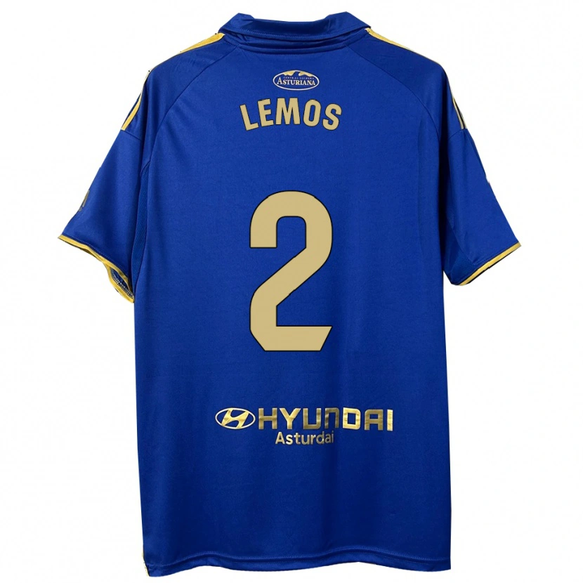 Danxen Kinder Álvaro Lemos #2 Blau Gold Heimtrikot Trikot 2025/26 T-Shirt