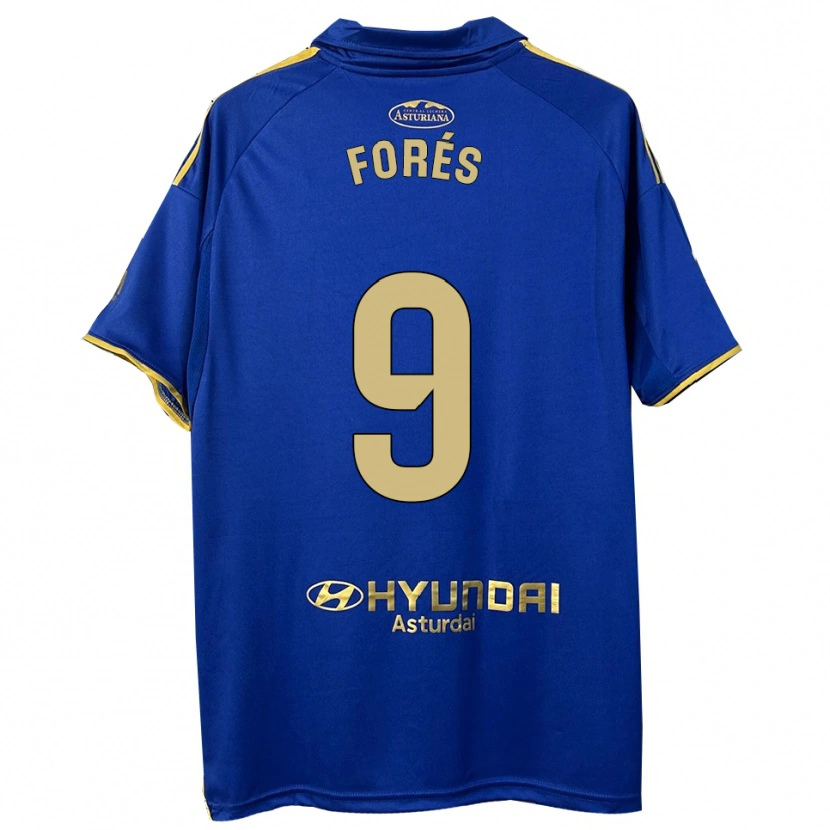 Danxen Kinder Álex Forés #9 Blau Gold Heimtrikot Trikot 2025/26 T-Shirt
