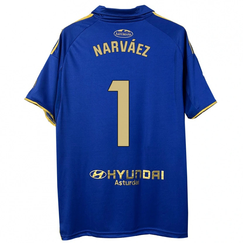 Danxen Kinder Miguel Narváez #1 Blau Gold Heimtrikot Trikot 2025/26 T-Shirt