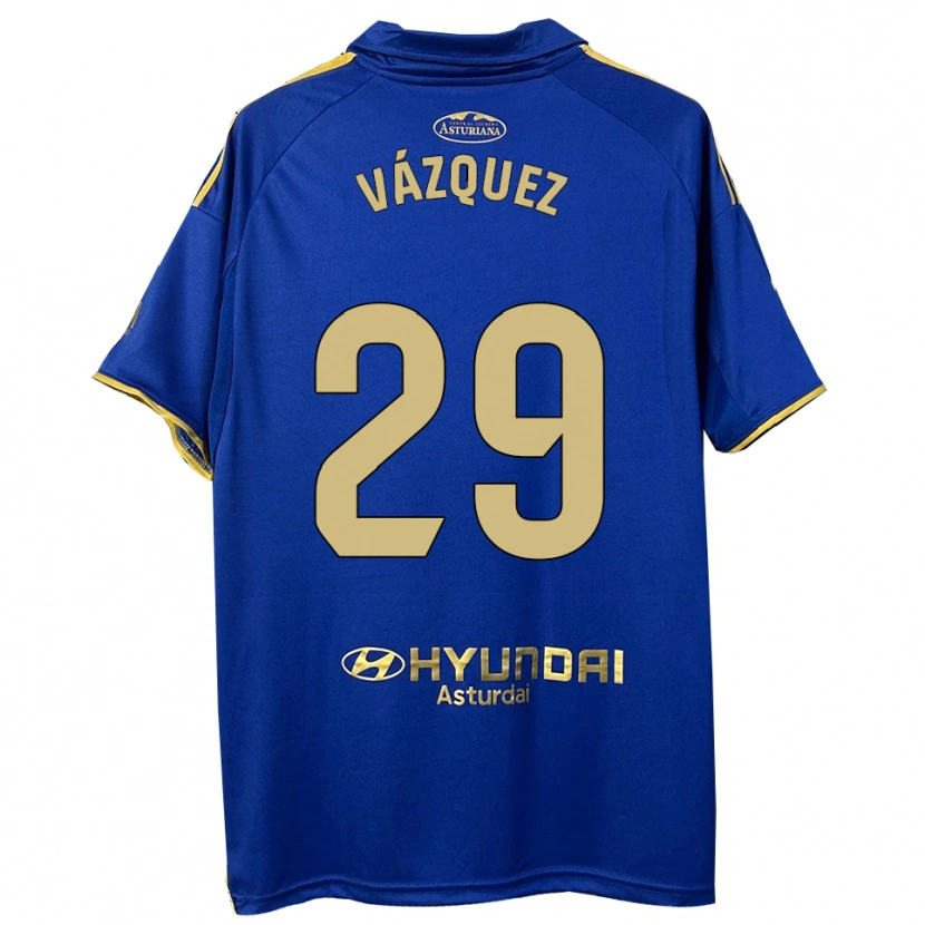 Danxen Kinder Jaime Vázquez #29 Blau Gold Heimtrikot Trikot 2025/26 T-Shirt