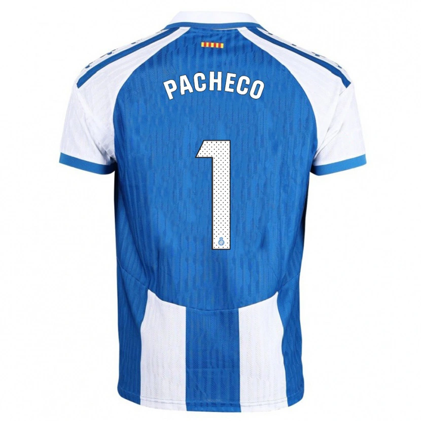Danxen Kinder Álvaro Pacheco #1 Blau Weiß Heimtrikot Trikot 2025/26 T-Shirt
