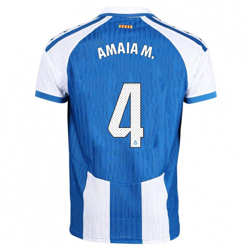 Danxen Kinder Amaia Martínez De La Peña #4 Blau Weiß Heimtrikot Trikot 2025/26 T-Shirt