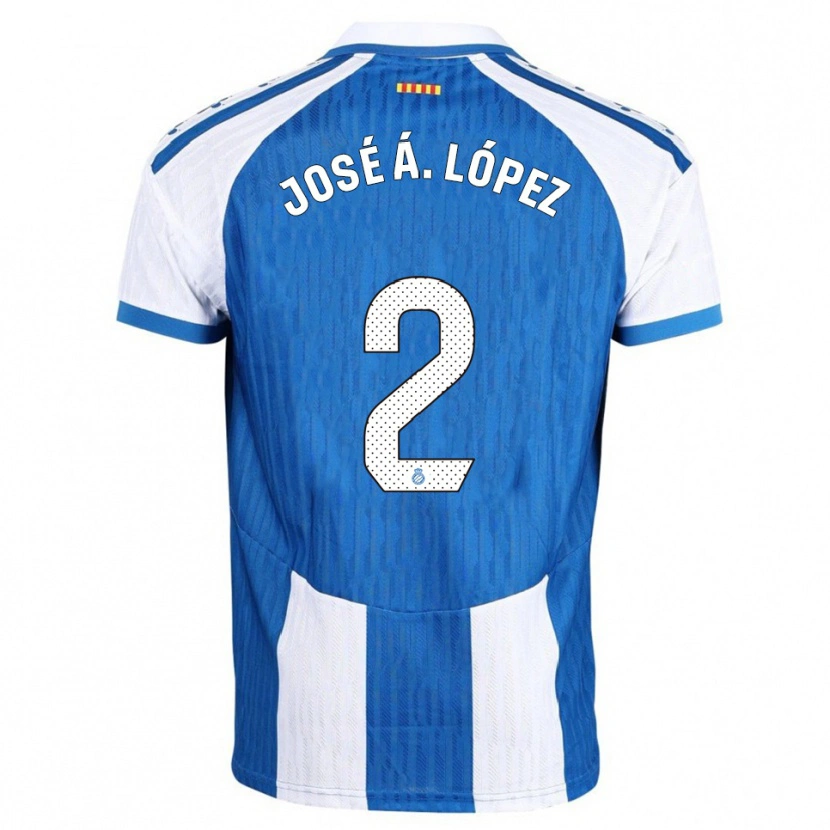 Danxen Kinder José Ángel López #2 Blau Weiß Heimtrikot Trikot 2025/26 T-Shirt