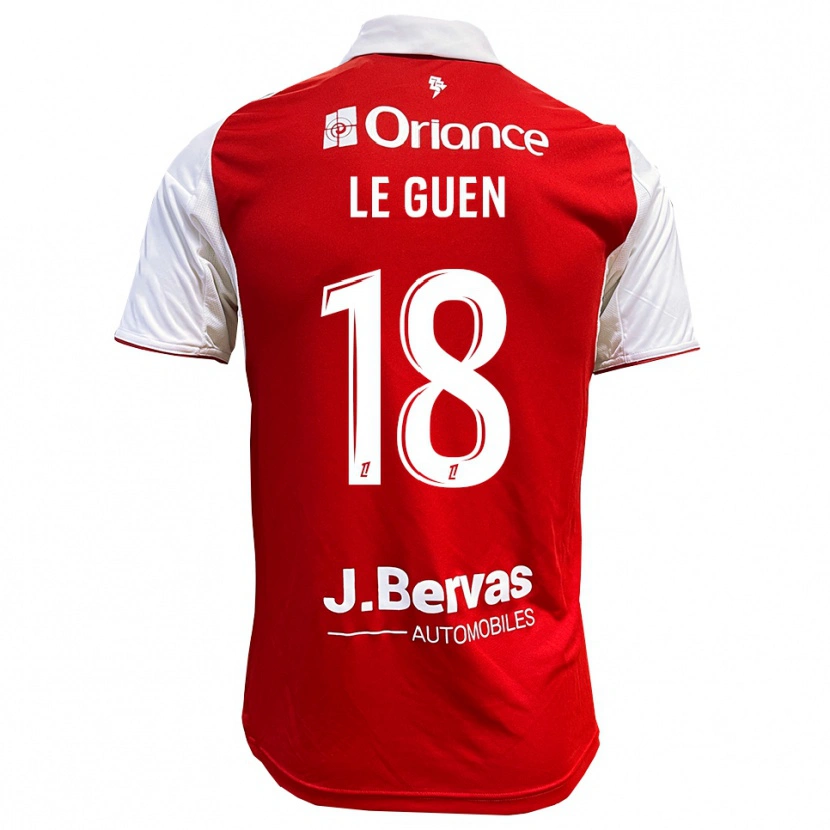 Danxen Kinder Raphaël Le Guen #18 Rot Weiß Heimtrikot Trikot 2025/26 T-Shirt