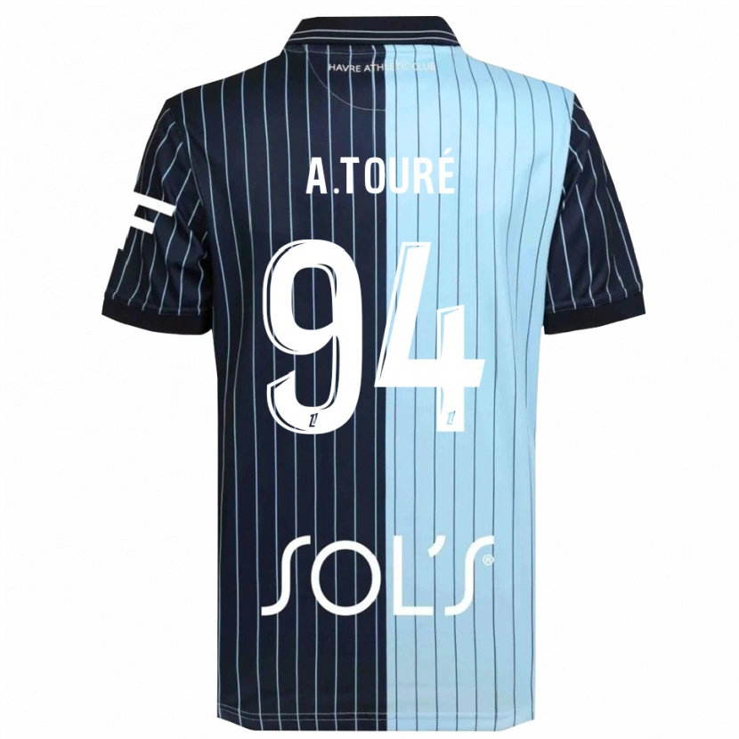 Danxen Kinder Abdoulaye Touré #94 Marine Himmelblau Heimtrikot Trikot 2025/26 T-Shirt