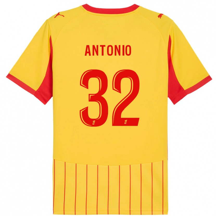 Danxen Kinder Kyllian Antonio #32 Gelb Rot Heimtrikot Trikot 2025/26 T-Shirt