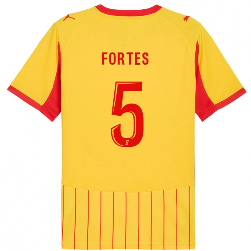 Danxen Kinder Steven Fortes #5 Gelb Rot Heimtrikot Trikot 2025/26 T-Shirt